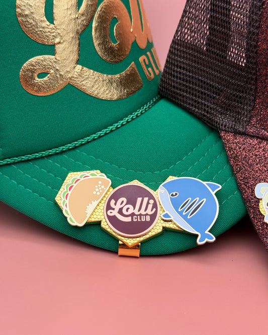 Shark Bites Ball Markers with Triple Hat Clips